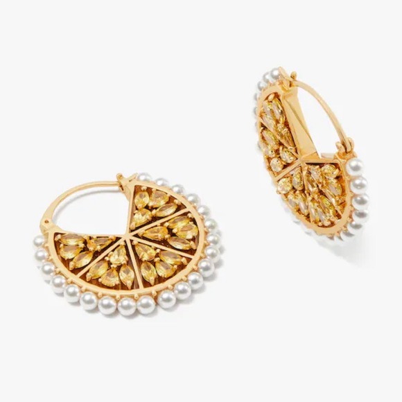 $98 Kate Spade Victoria Fresh Squeeze Bouquet Pavé Gold  $98 Kate Spade Fresh Squeeze Hoops